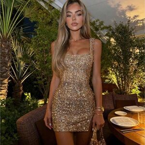 Gold Sequin Dress